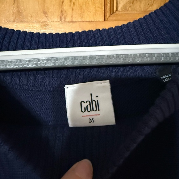 CAbi Navy Ribbed Knit Sweater size Medium - Picture 4 of 7